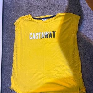 Sleeveless yellow castaway shirt